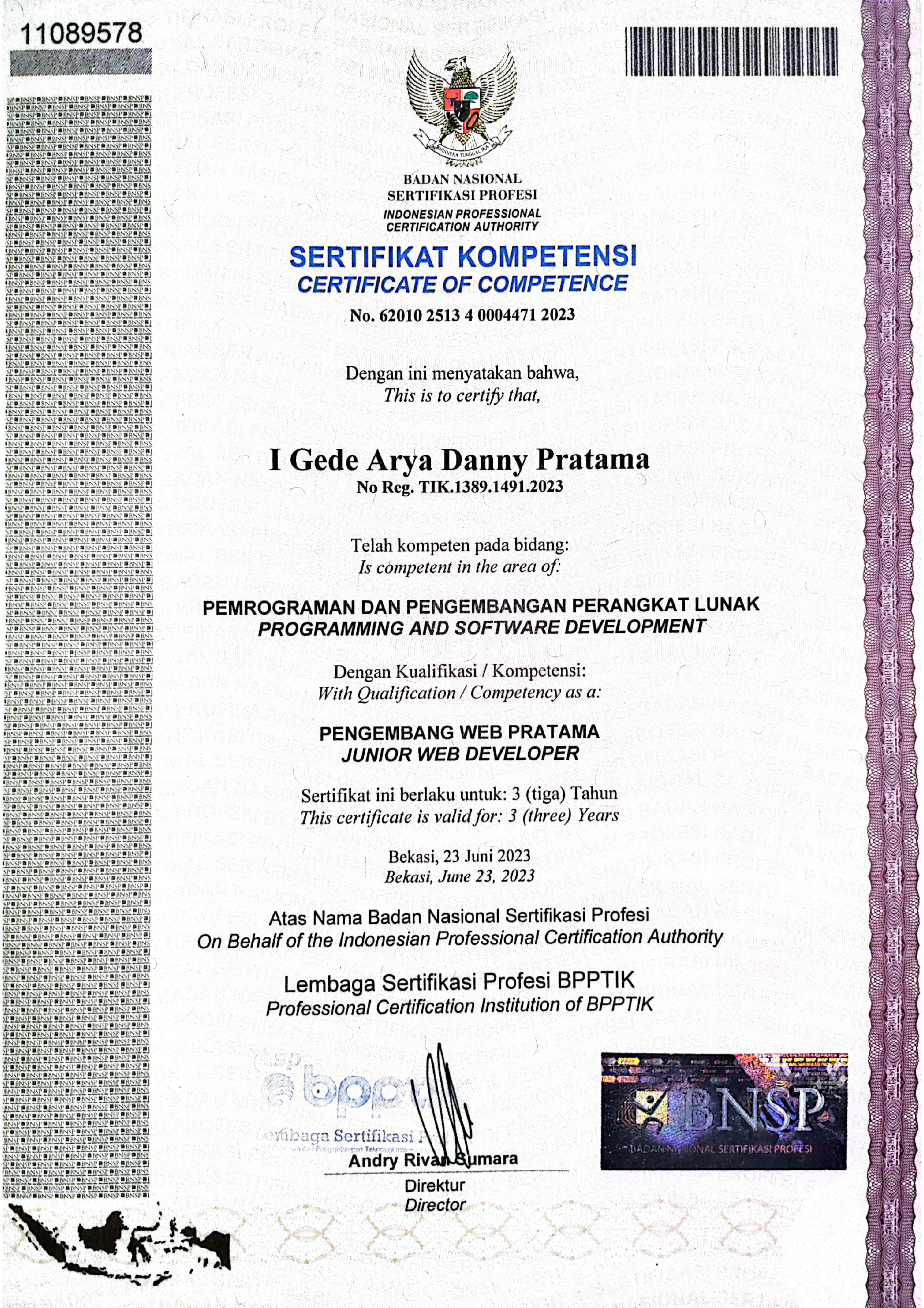 BNSP Web Certificate