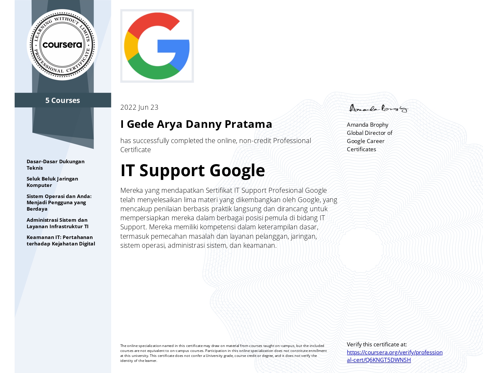 IT Support Google Certificate